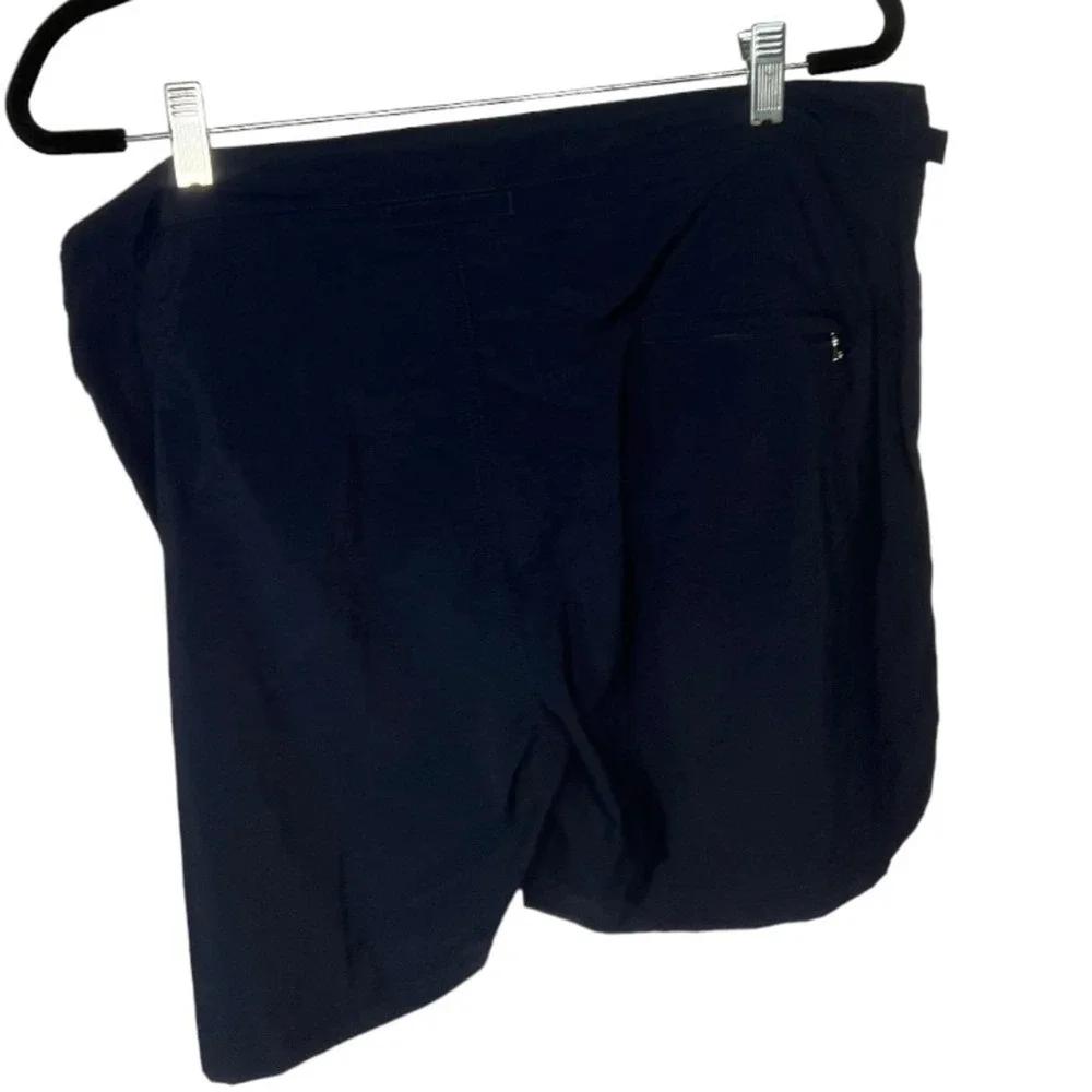 Bugatchi Deep Navy Blue Solid Zip Up Swim Trunks w/ Zip‎ Back Pocket 40 NWT